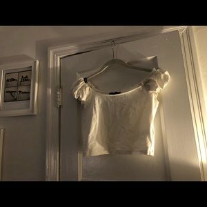 forever 21 OTS white crop top